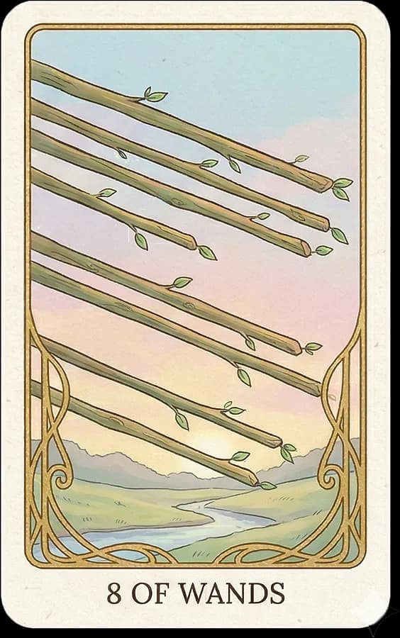 Eight of Wands tarot card