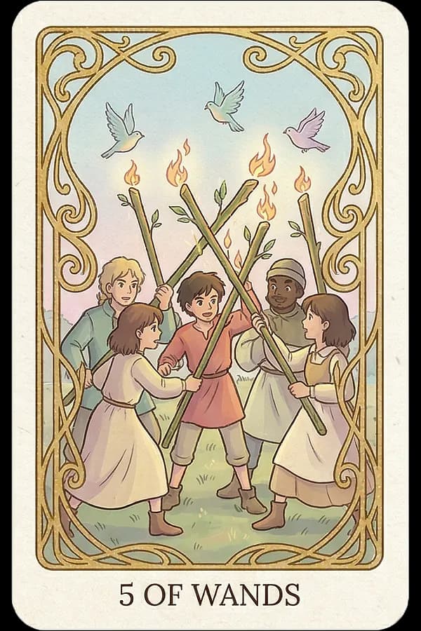 Five of Wands tarot card