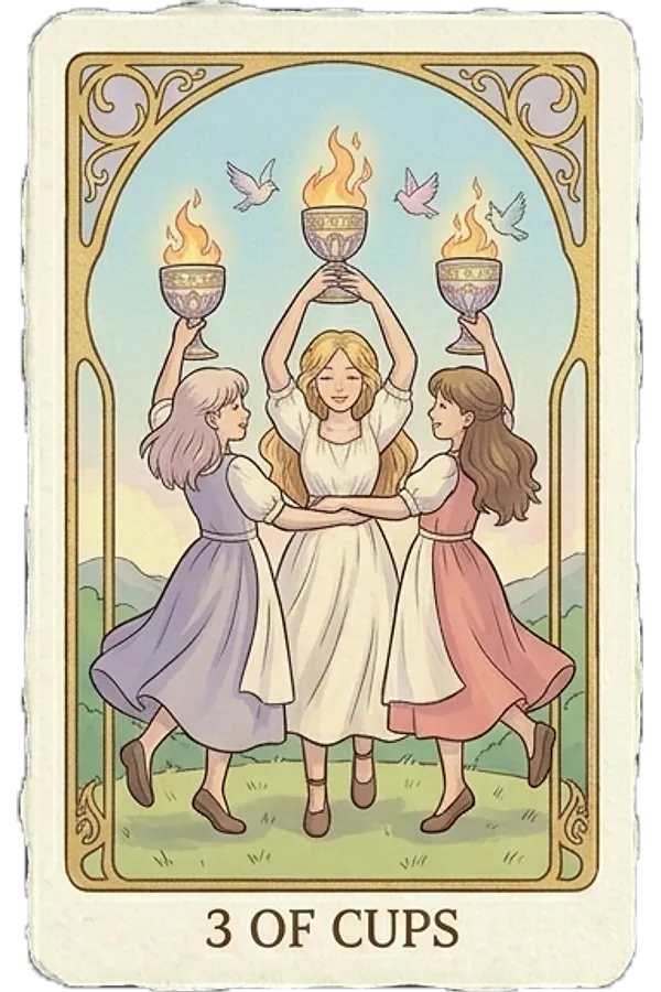 Three of Cups tarot card