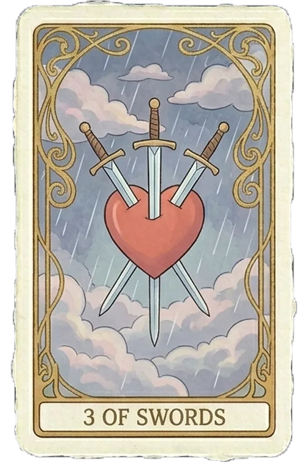 Three of Swords tarot card